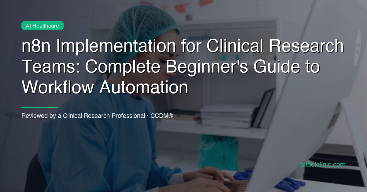 n8n Implementation for Clinical Research Teams: Complete Beginner's Guide to Workflow Automation