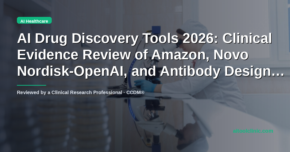 AI Drug Discovery Tools 2026: Clinical Evidence Review of Amazon, Novo Nordisk-OpenAI, and Antibody Design Platforms